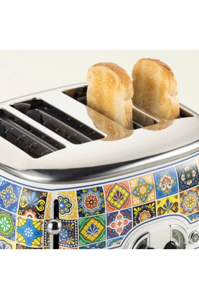 ARIETE Bread toaster Positano 0156/0P, 1600W, 4 slices, 3 functions, 6 levels, Тray, White/yellow