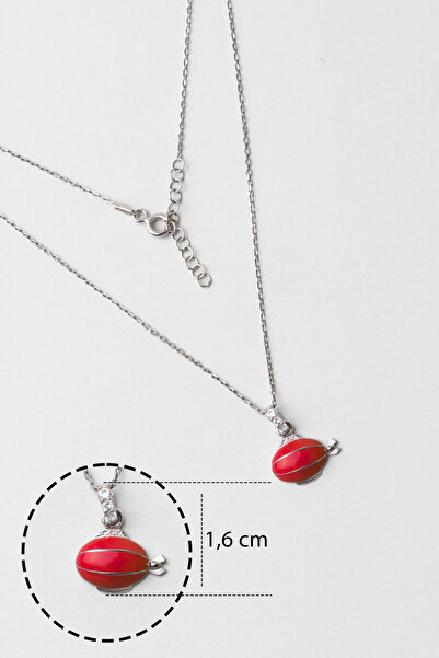 So CHIC... Renkli Zeplin 18 Ayar Beyaz Altın Kaplama 33 Cm Çocuk Kolye