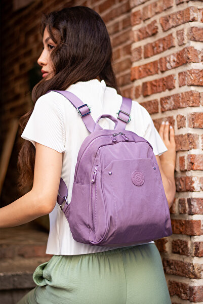 Sanmorris Rucsac pentru femei cu mai multe buzunare Dimensiune mică Daily HV4013 Mov deschis