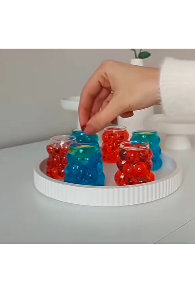 teknotrust Mini kahve yanına uygun şık üzüm desenli küçük bardak, 1 adet