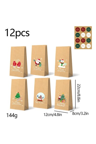 Flippy 12 τσάντες δώρου Χριστουγέννων - τσάντες συσκευασίας - 12*22*8