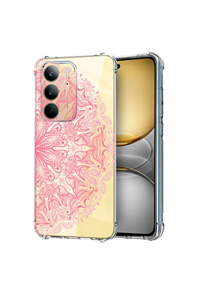 bestcase Αντικραδασμική πίσω θήκη για Realme C75, ροζ δαντέλα, 1988296 AS 21
