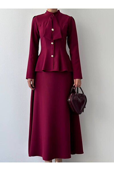 Lady Pixie Women's Collar Detailed Shirt Skirt Set