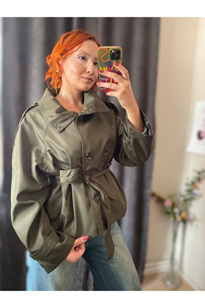 Tumtum Wear Su İtici Oversize Kuşaklı Trençkot