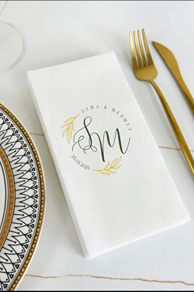 loyderlena 100 Adet Kişiye Özel İsim Baskılı Peçete Düğün Nişan Söz Peçetesi ...