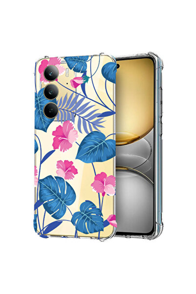 bestcase Carcasă spate antișoc pentru Realme C75, flori albastre tropicale, 1...