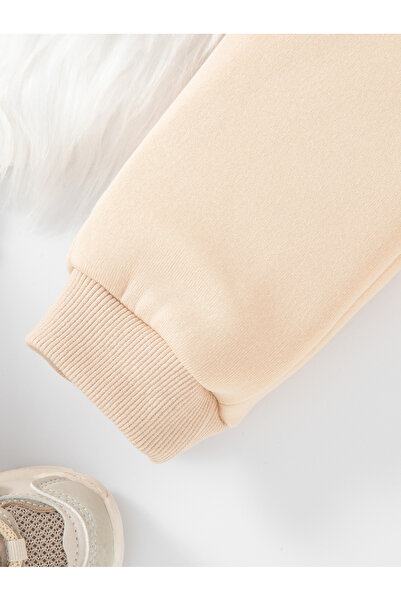 Take Two By Styli Beige Embossed Detail Hoodie and Joggers Set