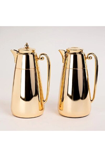 Dallaty Set of 2 gold steel vacuum flask 1L