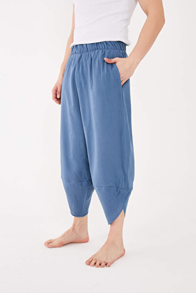 RELAXL Set of 2 100% Cotton Dirty Collar T-Shirt and Baggy Pants Indigo Blue