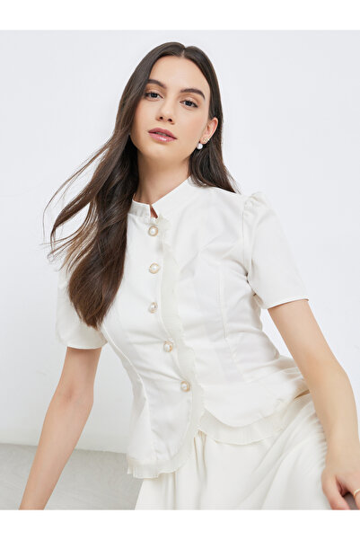Take Two By Styli Women Ruffled Blouse and Maxi Skirt Co-Ords
