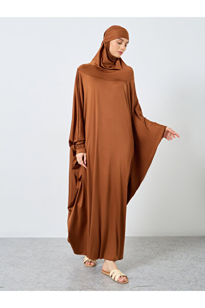 Take Two By Styli Solid Batwing Sleeve Hooded Abaya