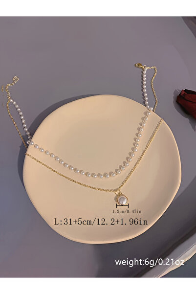 Take Two By Styli Faux Pearl Layered Necklace