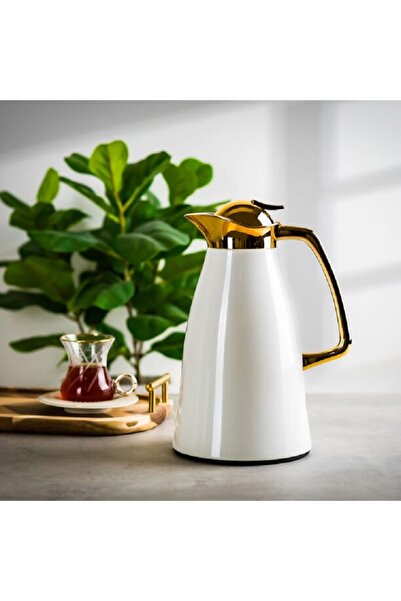 Dallaty قارورة مفرغة من الفولاذ من فالكو، ذهبي وأبيض، سعة 1 لتر