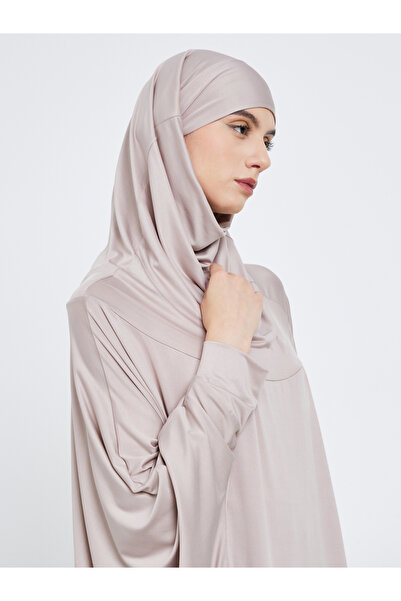 Take Two By Styli Grey Batwing Sleeve Hooded Abaya