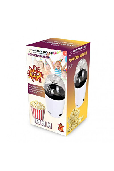 ESPERANZA Popcorn Maker EKP006, 1200W, 270 ml, Ready in 2 min, Fat-free, White