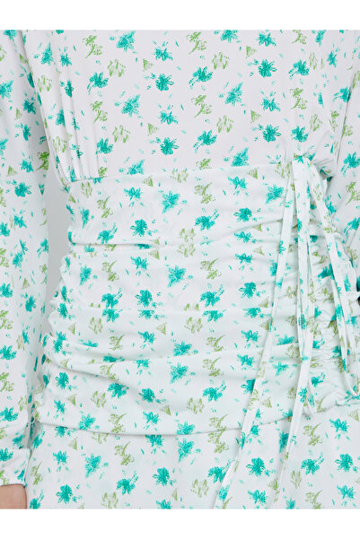 Take Two By Styli Ditsy Print Double Layer Hem Maxi Dress