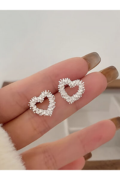 Take Two By Styli Embellished Heart Earrings
