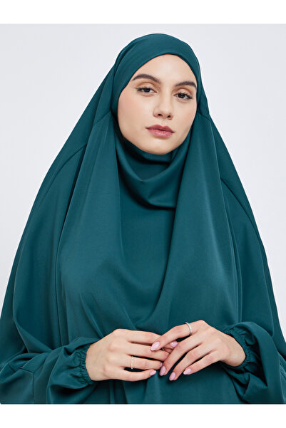 Take Two By Styli Dark Green Batwing Sleeve Hooded Abaya