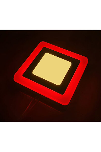 CNL Çift Renkli 12+4 W Led Panel Sıva Altı Kare Spot Armatür (Kırmızı- Gün Iş...