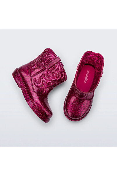 Mini Melissa 36191 Texas Boot Bb Kız Çocuk Yağmur Çizmesi Pembe Simli