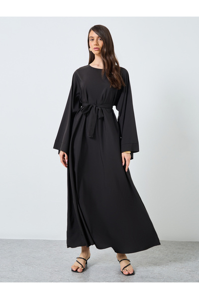 Take Two By Styli Solid Long Sleeve Belted Abaya