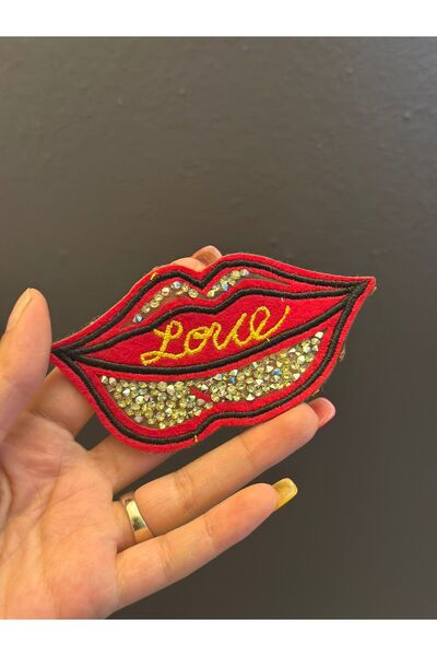 Gönülden Tasarım APLICAȚIE DE CUSUT CU PIELE DE PIatră, care se lipsește cu fierul de călcat, 10X6 CM