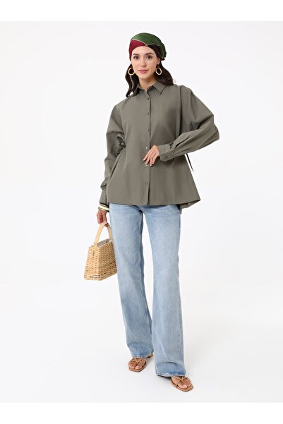 MRS. POLEEN Tunic with Side Ties - Khaki - Mrs Poleen