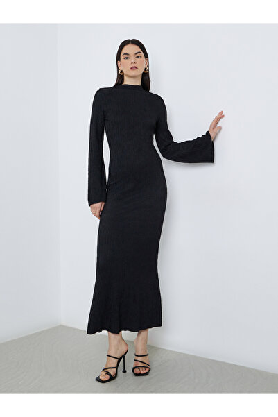 Take Two By Styli Women Solid Long Sleeve Bodycon Maxi Dress