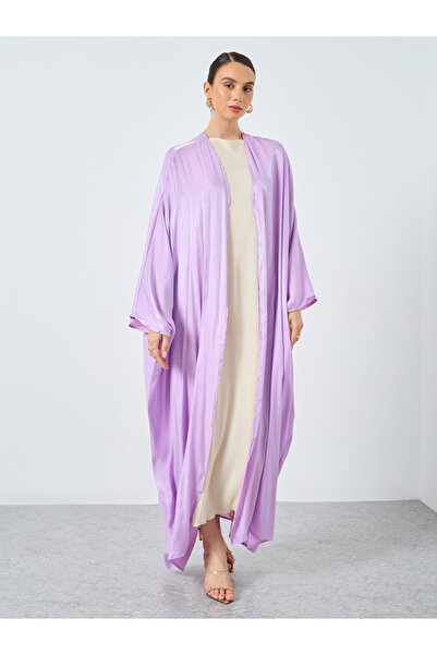 Take Two By Styli Metallic Batwing Sleeve Open Front Abaya