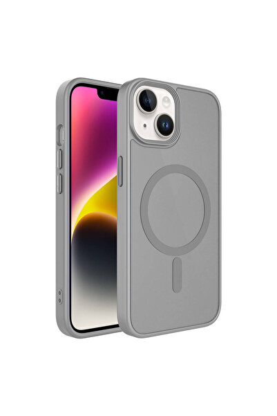 zore iPhone 13 Kılıf Mat Arka Yüzey Wireless Şarj Özellikli OMSY Flet Magsafe...