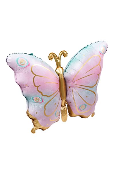Patladı Gitti Pembe Gold Kelebek Folyo Balon