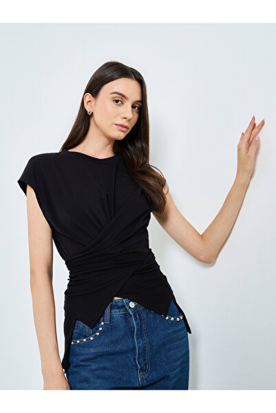 Take Two By Styli Women Solid Sleeveless Twist Front Top