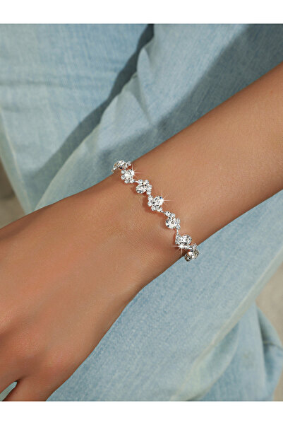 Take Two By Styli Rhinestone Flower Bracelet