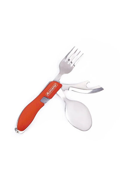 Orcamp Kamp Çatal Kaşık Bıçak Seti Kırmızı