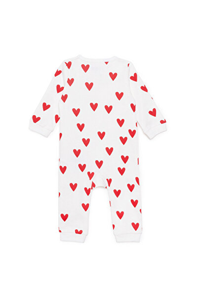 ebebek Hello Baby HelloBaby Kız Bebek Patiksiz Tulum Fermuarlı Bisiklet Yaka Uzun Kol Ribanalı Paça