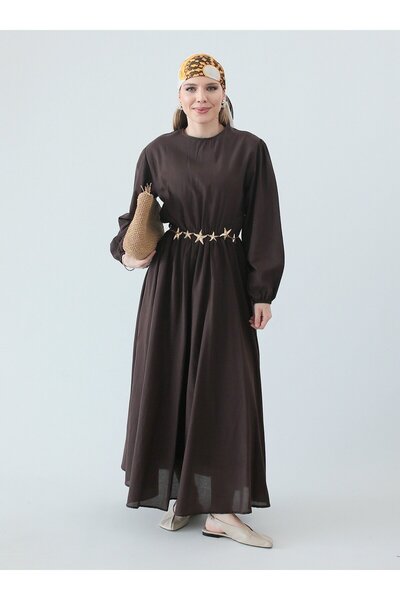 MRS. POLEEN Modest Dress - Brown - Mrs Poleen
