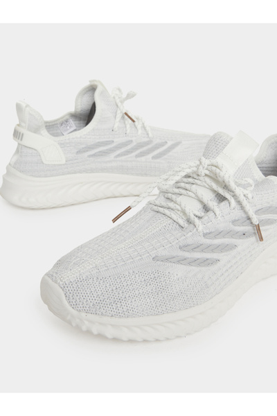 Take Two By Styli Textured Lace Up Sneakers