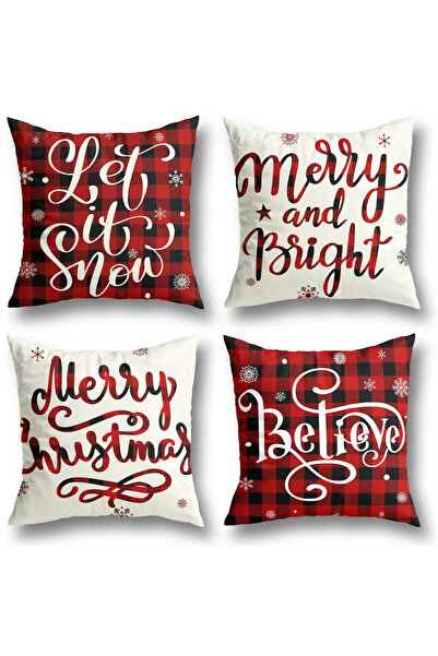 OEM Fețe de pernă decorative, cu model de sărbătoare 45x45 cm set de 4 piese ...