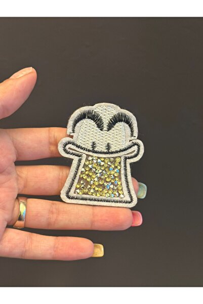 Gönülden Tasarım APLICAȚIE DE CUSUT ARMA DE PIATRĂ ALETAȚĂ LA FIER 6X5 CM