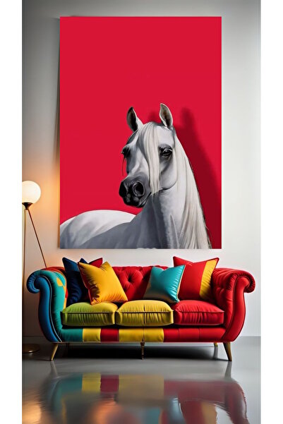 özkacar WHITE HORSE V1 Home Wall Salon Salon de înfrumusețare Birou Magazin D...