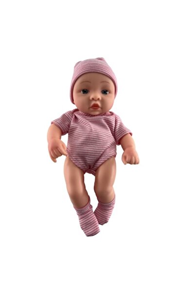 Mixbo Păpușă mini Mixbo, fetiță, corp mobil, 20 cm, roz cu dungi albe