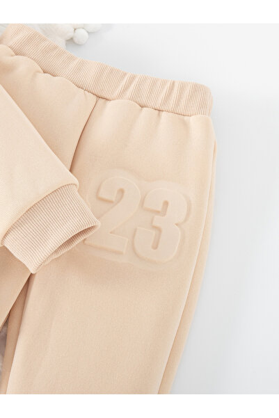 Take Two By Styli Beige Embossed Detail Hoodie and Joggers Set