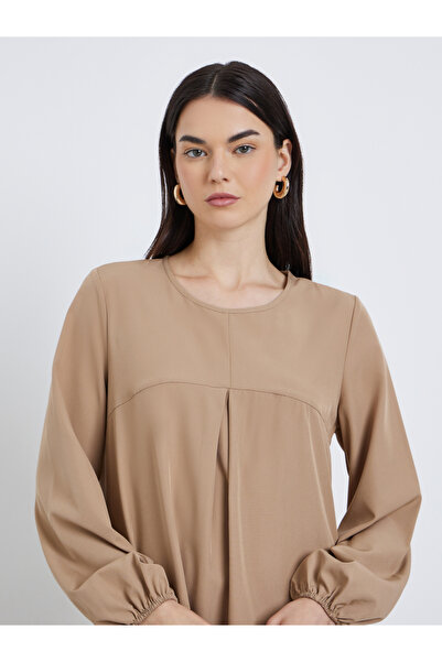 Take Two By Styli Solid Balloon Sleeve A-Line Maxi Dress