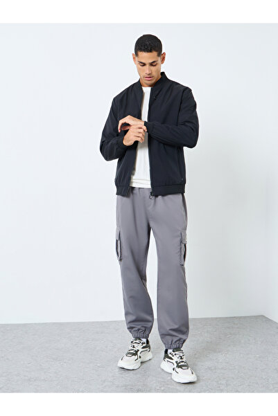 Take Two By Styli Men Black Solid Bomber Jacket