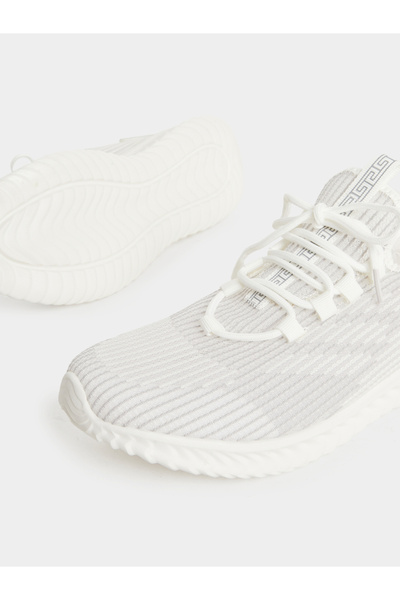 Take Two By Styli Textured Lace Up Sneakers