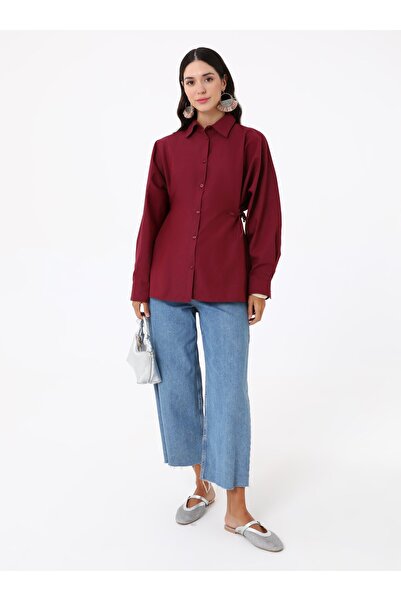 MRS. POLEEN Tunic with Side Ties - Burgundy - Mrs Poleen