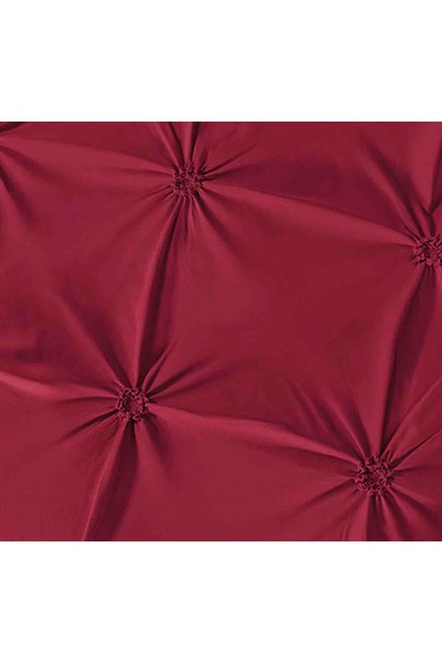 JOJO HOME Bed Linen, 6 Pieces, Embroidered Pleats, Finet Premium, Burgundy