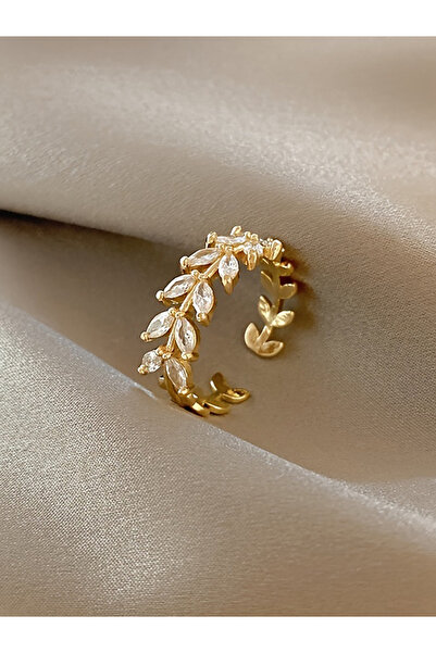 Take Two By Styli Zircon Leaf Embellished Ring