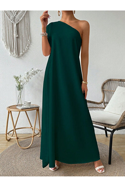Take Two By Styli Solid One Shoulder Maxi Dress