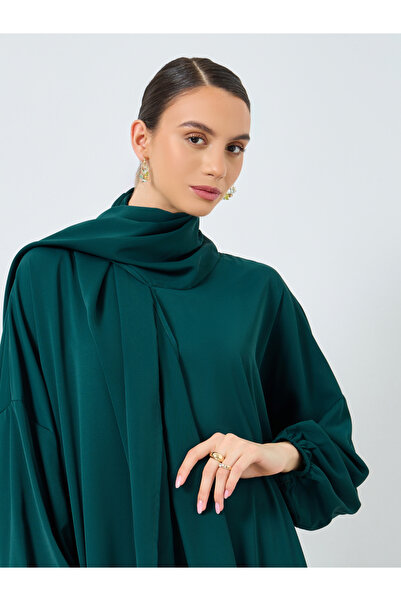 Take Two By Styli Solid Long Sleeve Hooded Pocket Detail Abaya